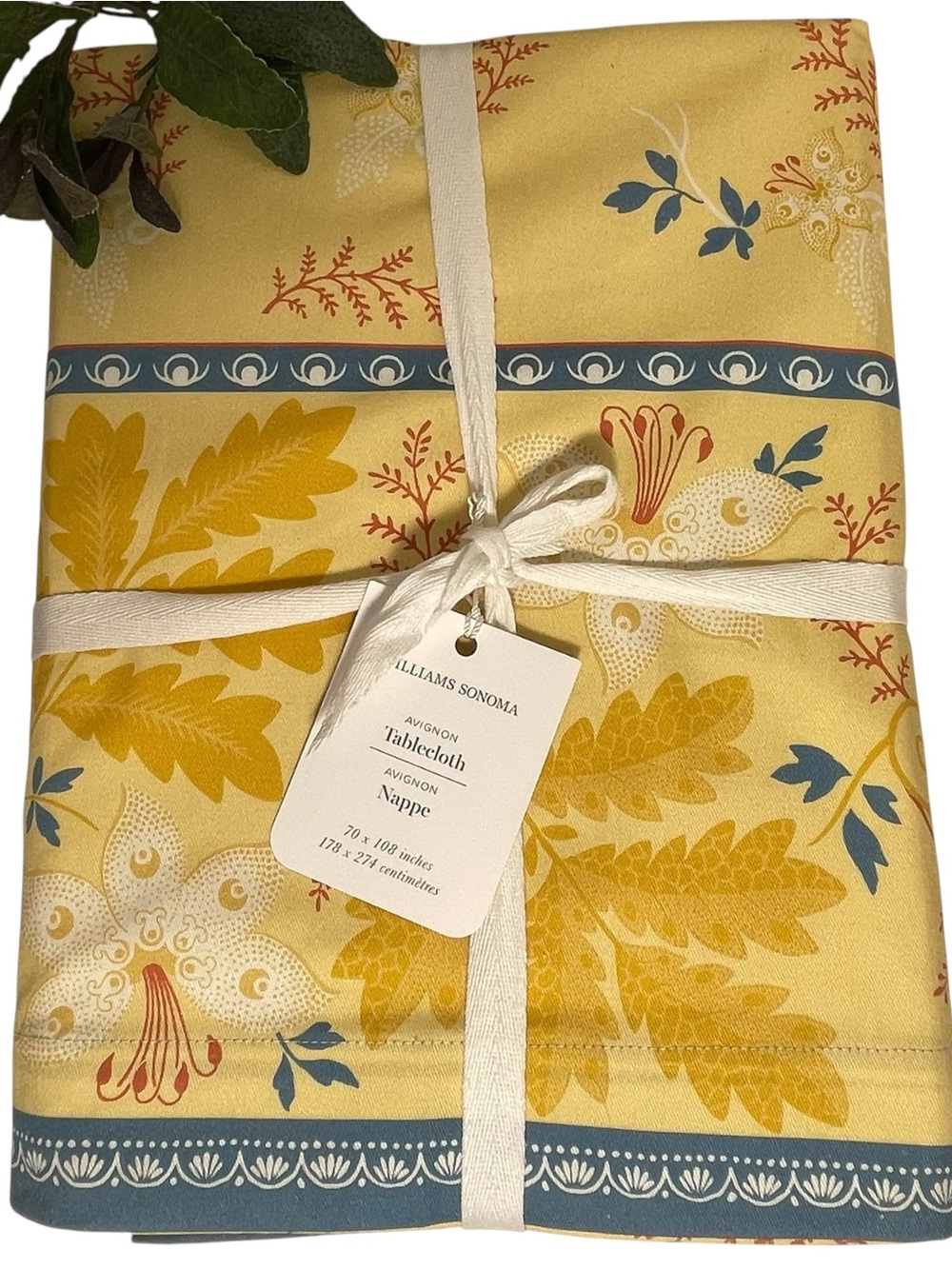 Williams Sonoma NEW Harvest Bloom 70x108” Autumn Floral Tablecloth 100% Cotton